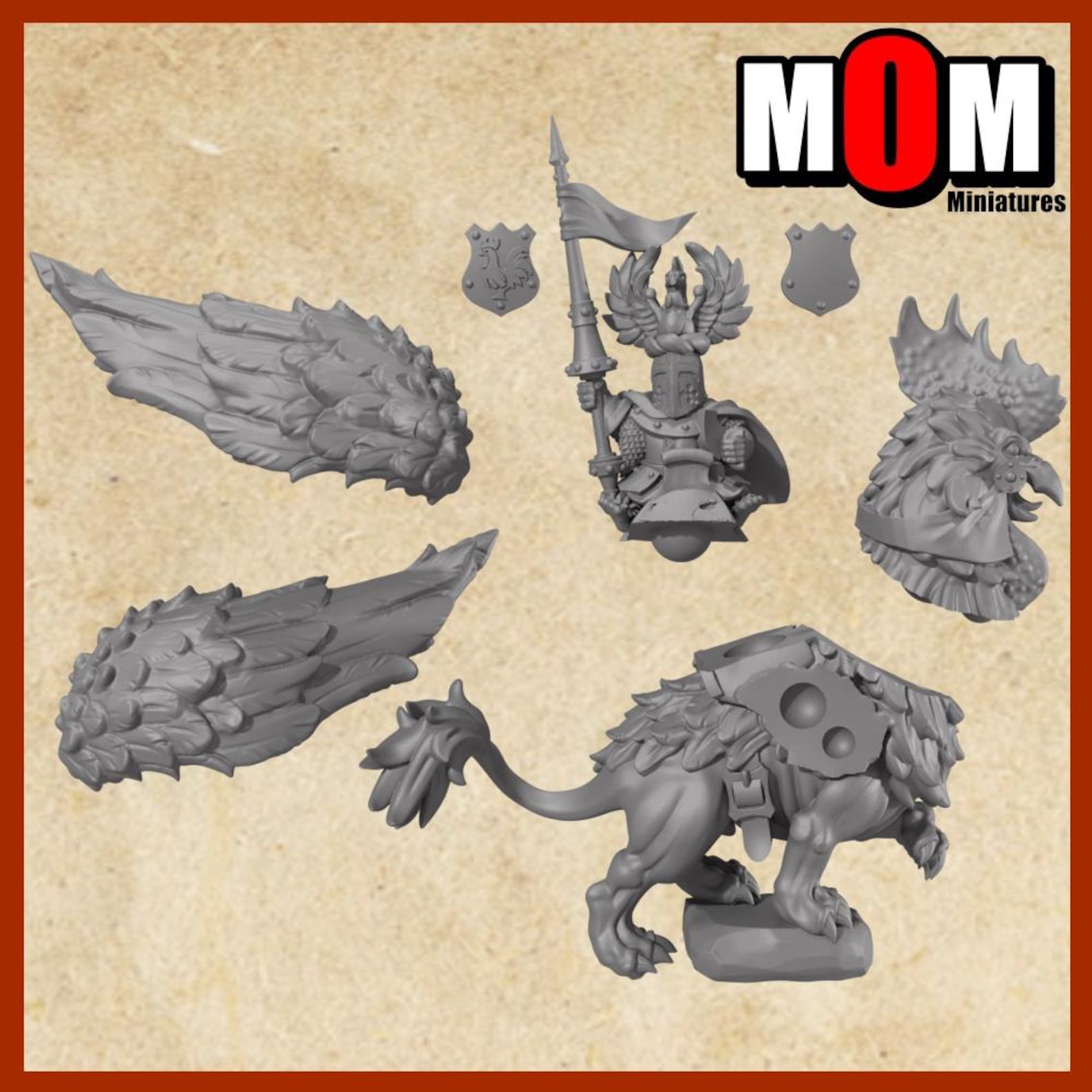 Halfling Captain on Rooster Griffin 28mm & 32mm Scale - Etsy