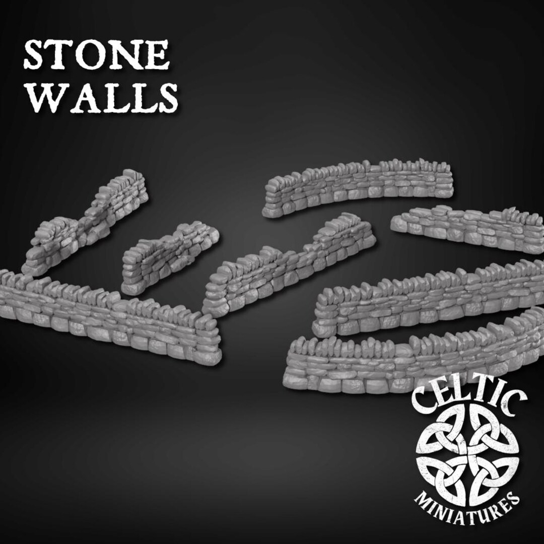 28mm Scale Railing Stone Walls - 28mm & 32mm Scales Tabletop Miniatures - Etsy