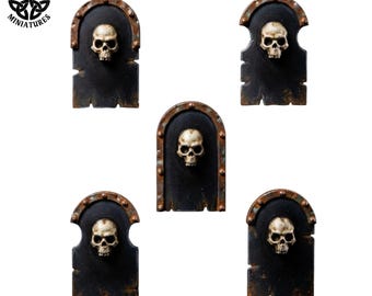 Grafsteenschilden | 28 mm, 32 mm | Hars schildonderdelen | Fantasy miniatuuraccessoires | Tabletop RPG & Wargaming