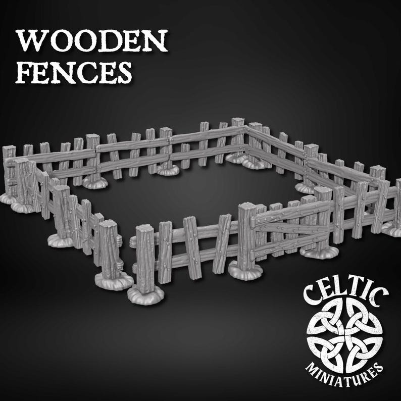 28mm Scale Railing Wooden Fences - 28mm & 32mm Scales - Etsy