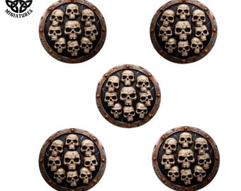 God of Skulls Shields | 28mm and 32mm Resin Bits | Fantasy Miniatures | Tabletop RPG & Wargaming