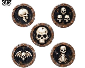 Ondode Ronde Schilden | 28 mm en 32 mm Hars Onderdelen | Fantasy Miniatuur Accessoires | Tabletop RPG & Wargaming