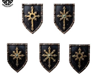 Barbarian Heater Shields | 28mm, 32mm | Resin Shield Bits | Fantasy Miniature Accessories | Tabletop RPG & Wargaming