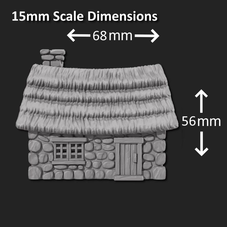Scale Model Thatch Stone Cottage, 10mm & 15mm Scale - Etsy
