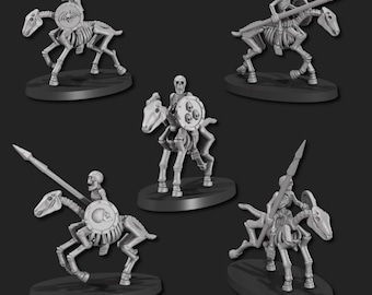 Skeleton Horsemen Miniatures - 32mm Heroic Scale