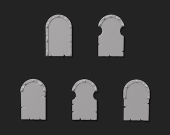 Blank Tombstone Shields | 28mm and 32mm Resin Bits | Fantasy Miniature Accessories | Tabletop RPG & Wargaming