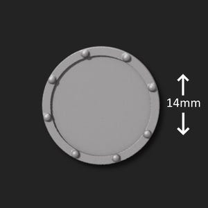Obersta runda sköldar | 28 mm och 32 mm hartsbitar | Tillbehör för fantasyminiatyrer | Bordspels-RPG och krigsspel bild 6