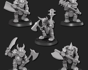 Elite-Orks | 28 mm & 32 mm Resin-Fantasy-Krieger | Tabletop-Rollenspiel | Wargaming | Unbemalt
