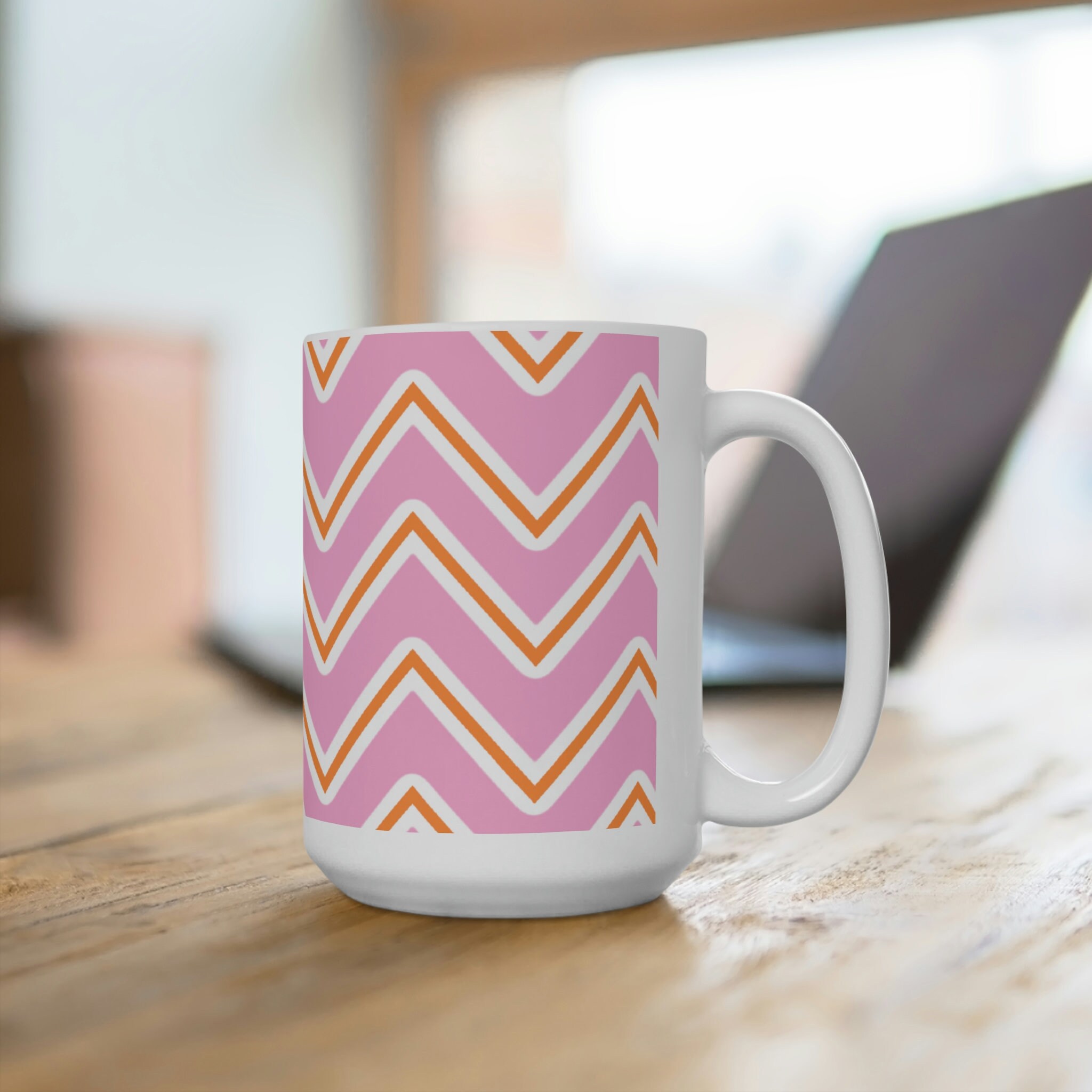 Personalized Coffee Mugs - Preppy Chic Chevron