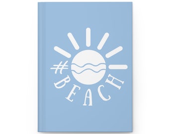 Cuaderno de tapa dura estilo playa azul claro - Cuaderno costero