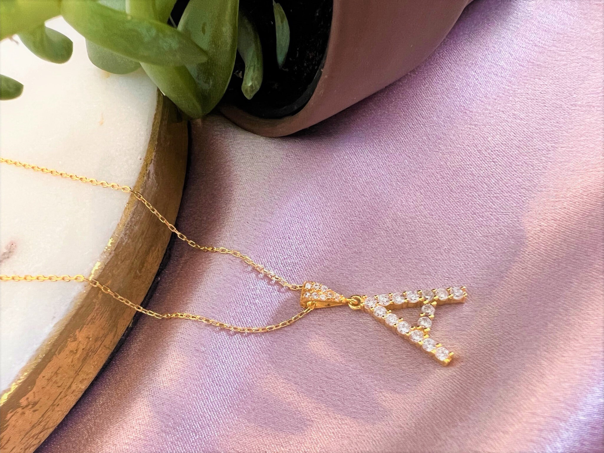 Diamond Pave Letter - Etsy