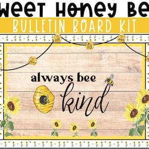 Honey Bee Pinnwand Kit | Bearbeitbares Honey Bee Pinnwand Kit für Klassenzimmer | Immer Bienenkind | DIY Klassenzimmer Dekor | Moderner Lehrer