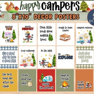 Carteles de aula con tema de campamento de verano/carteles de aprendizaje/decoración de aula de naturaleza/decoración de verano