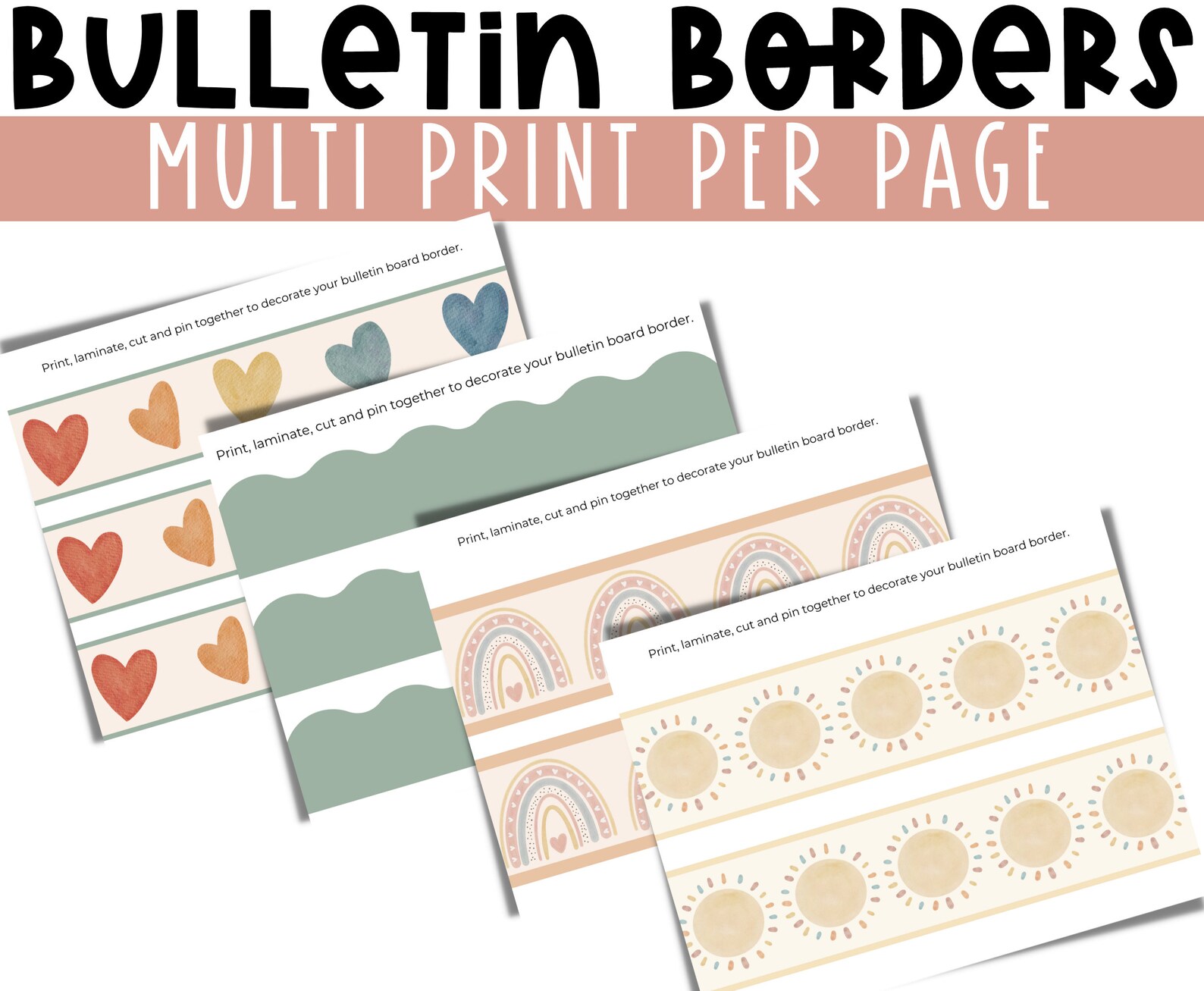 Boho Rainbow Back to School Bulletin Board Kit | Easy and Modern ...