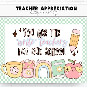 Teacher Appreciation Bulletin Board Kit Staff Shout out Bulletin | TEACHERS Bulletin Board Kit | Appreciation Bulletin board | write teacher