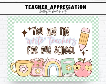 Teacher Appreciation Bulletin Board Kit Staff Shout out Bulletin | TEACHERS Bulletin Board Kit | Appreciation Bulletin board | write teacher