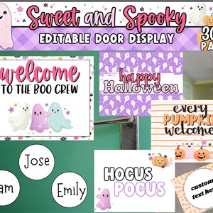 Pastel Halloween Theme Editable Holiday Classroom Decor Bundle | Modern ...