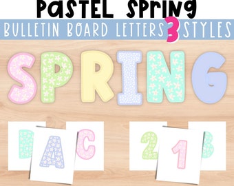 Bulletin d'information pastel printanier | Grand bulletin Lettres | Décoration florale pour la classe. Bordures du Bright Spring Bulletin | Idée de bulletin de Pâques