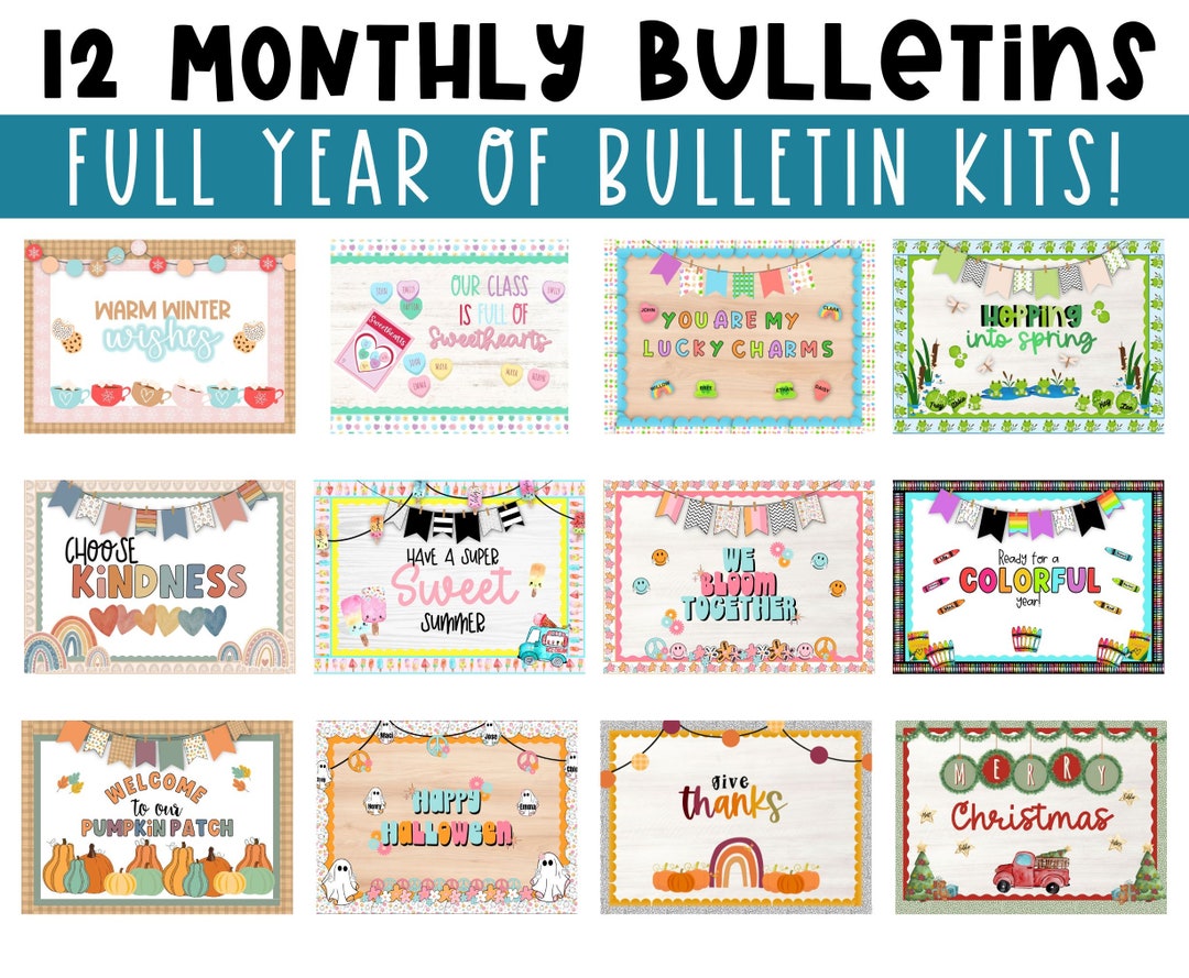 Editable Bulletin KITS | 12 Monthly Bulletin Ideas. Holiday Bulletin Board Kit. DIY Classroom Decor. Printable Bulletin Borders. Valentines - Etsy editable-bulletin-kits-12-monthly-bulletin-ideas-holiday-bulletin-board-kit-diy-classroom-decor-printable-bulletin-borders-valentines-etsy