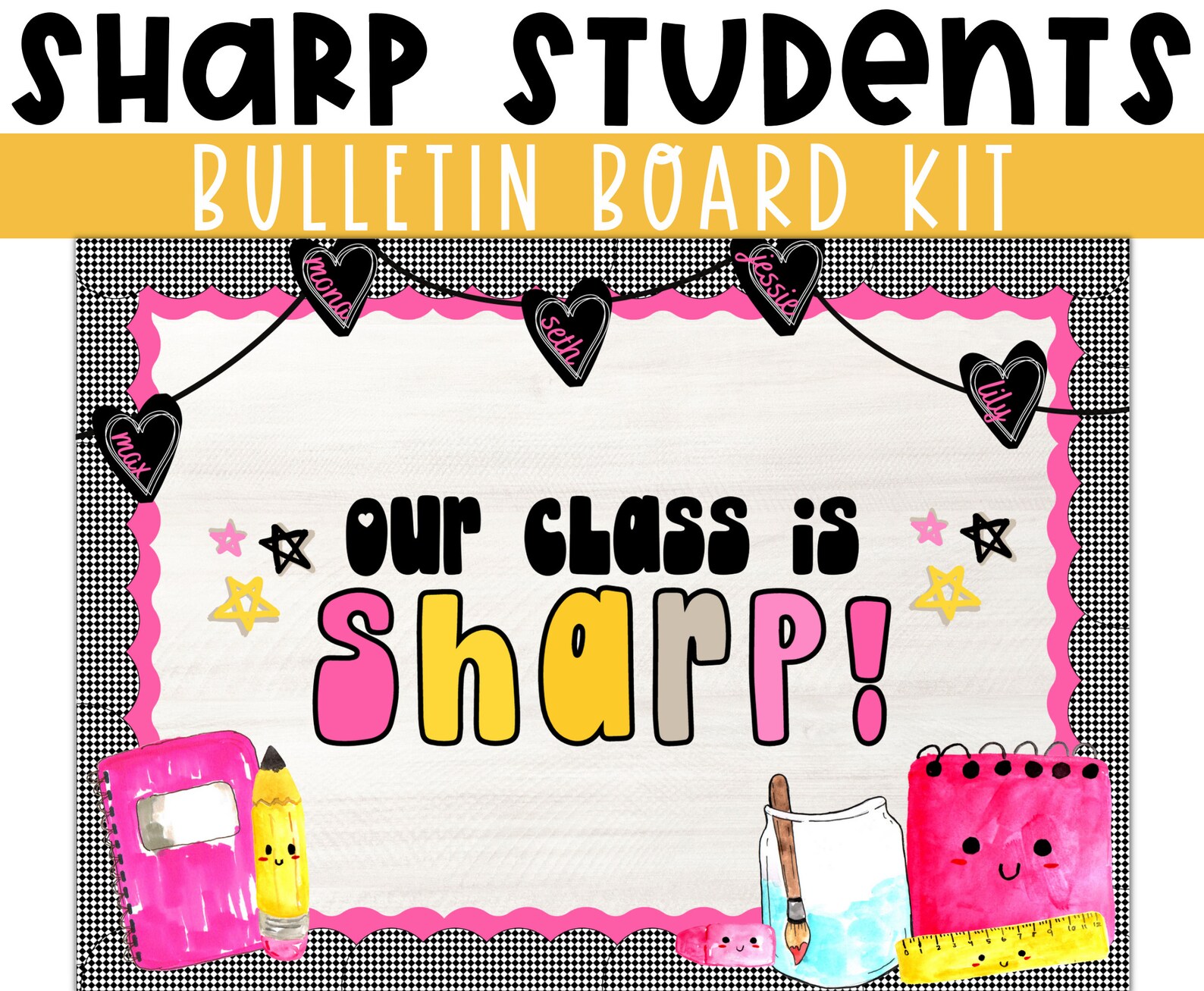 Sharp Students Bright Bulletin Kit. Class Bulletin Board. Etsy