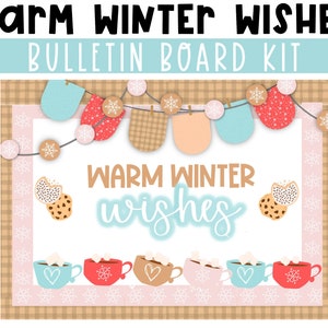 Hot Cocoa Bulletin Board Kit | Warm Winter Wishes | January Warm And Cozy Classroom Decor Bulletin Board Kit | Hot Chocolate Bulletin Board