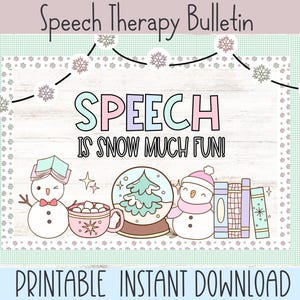 Cute Speech Therapy Bulletin Board Kit | SPEECH Bulletin Board Kit | Winter Class Bulletin board | Speech Therapy Decor | Speech Class