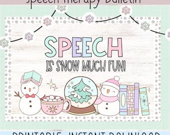 Cute Speech Therapy Bulletin Board Kit | SPEECH Bulletin Board Kit | Winter Class Bulletin board | Speech Therapy Decor | Speech Class