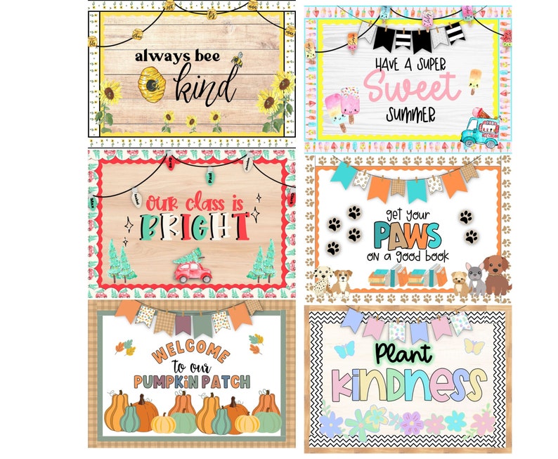 Printable Bulletin Board Bundle of 30 Kits. Holiday Bulletin Board Kit. DIY Classroom Decor
