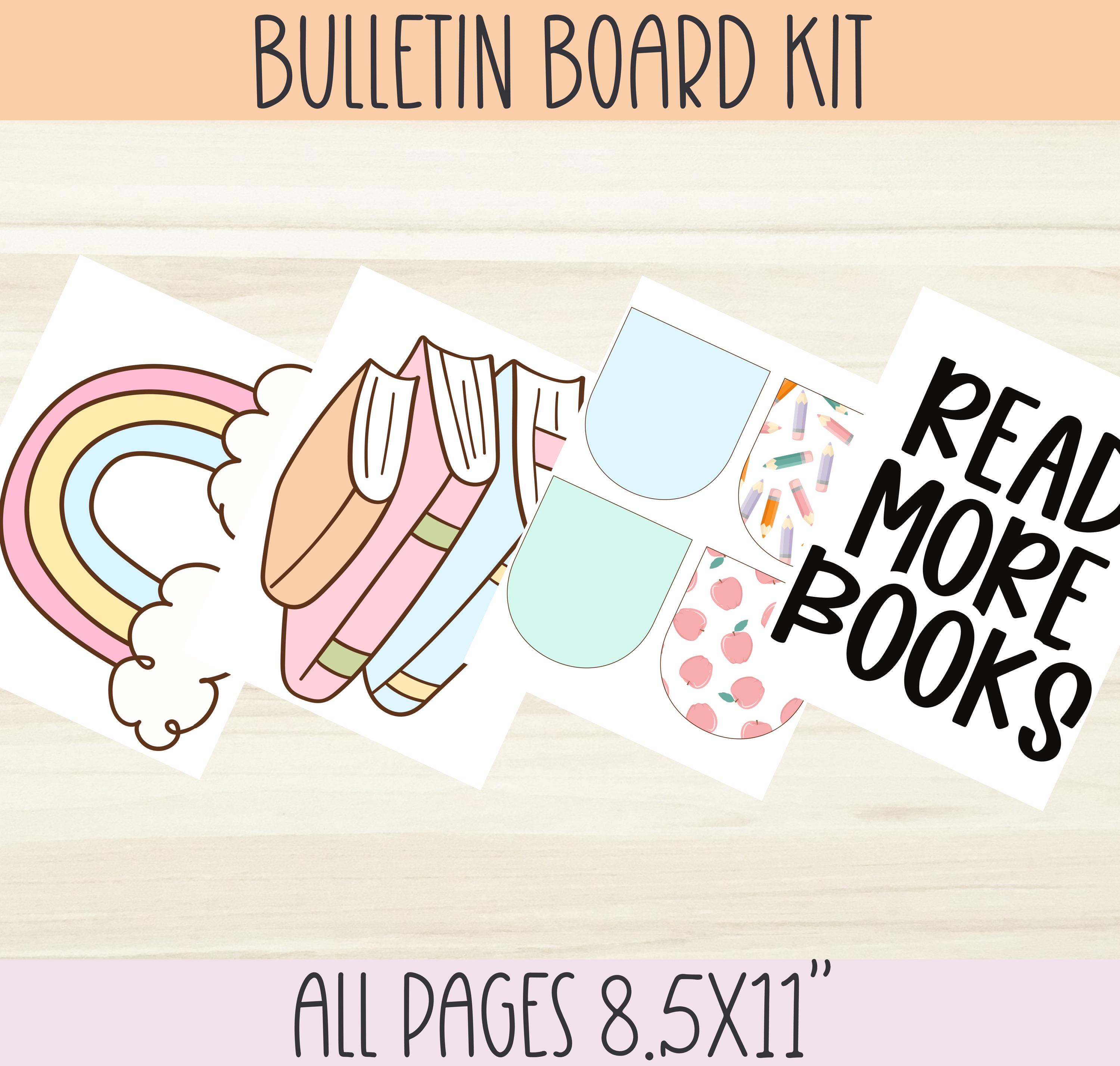 Read More Books Library Book Bulletin Board Kit | Easy and Modern ...