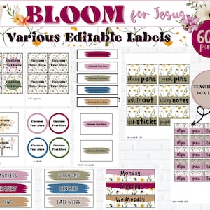 Puede incluir: Un conjunto de etiquetas de aula imprimibles con un tema floral. Las etiquetas presentan una variedad de tama&ntilde;os y formas, incluyendo cuadrados, c&iacute;rculos y rect&aacute;ngulos. Las etiquetas est&aacute;n dise&ntilde;adas para ser utilizadas para organizar los suministros del aula, como marcadores, crayones, l&aacute;pices y trabajos atrasados. Las etiquetas tambi&eacute;n incluyen un conjunto de etiquetas de caja de herramientas para maestros, como "plumas de lujo", "chinchetas", "corrector", "notas adhesivas", "memorias USB" y "papel". Las etiquetas son editables y se pueden personalizar con texto. Las etiquetas est&aacute;n disponibles en una variedad de colores, incluyendo rosa, verde, azul y marr&oacute;n. Las etiquetas son perfectas para los maestros que desean agregar un toque de personalidad a su aula.