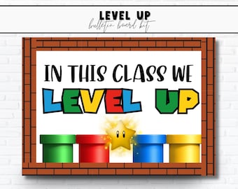 Level Up Colorful Daily Affirmation Bulletin Board Kit | Printable VIDEO GAME BULLETIN Year Theme | Modern Classroom