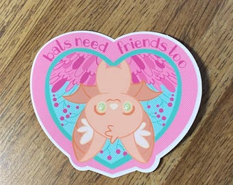 Niedliche Fledermäuse brauchen Freunde auch Aufkleber, Pastel Goth