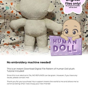 Human Doll Person Plushie Plush Sewing Pattern Includes Instructions - Etsy