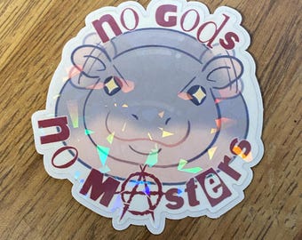 Süßes Kawaii Moo Deng Nilpferd Baby, No Gods No Masters