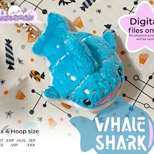 In the Hoop Plush Whale Shark Includes Instructions 4x4 ITH Plushie Embroidery Machine Pattern