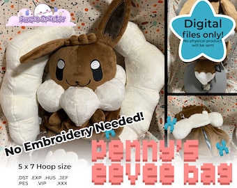 Plüsch Pokemon Penny Eevee Arbeitsrucksack Schnittmuster Enthält Anweisungen 5x7 Stickmaschine