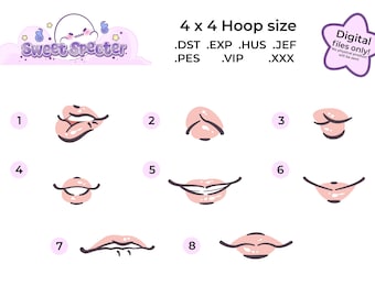 Pouty Mund für Puppen Und Plüsch 4x4 Stickmaschine