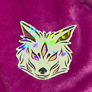 Holographic Anime Kitsune Demon Sticker