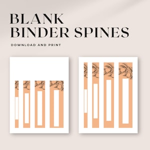 Printable Blank Binder Spines in 8.5x11 & A4 | Minimalist recipe book binder spines with lemon design