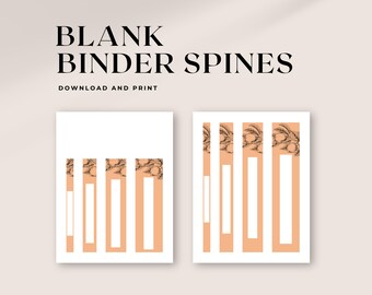 Printable Blank Binder Spines in 8.5x11 & A4 | Minimalist recipe book binder spines with lemon design