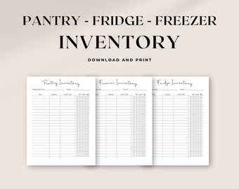 Printable Inventory Trackers containing Pantry, Fridge and Freezer Inventory Logs | Food Inventory Template | Kitchen and Homestead