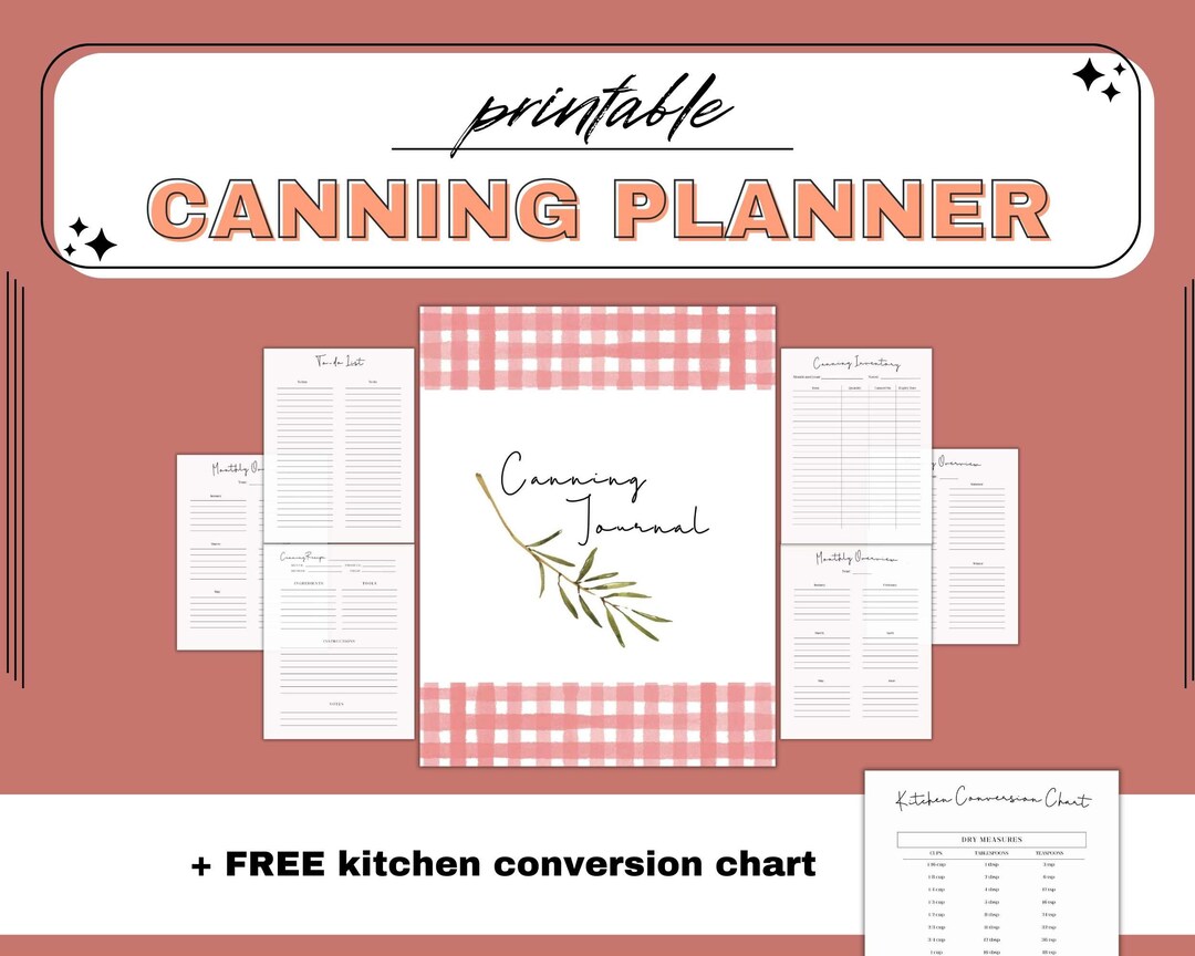 Printable Canning Journal Canning Inventory Sheet for Your Etsy
