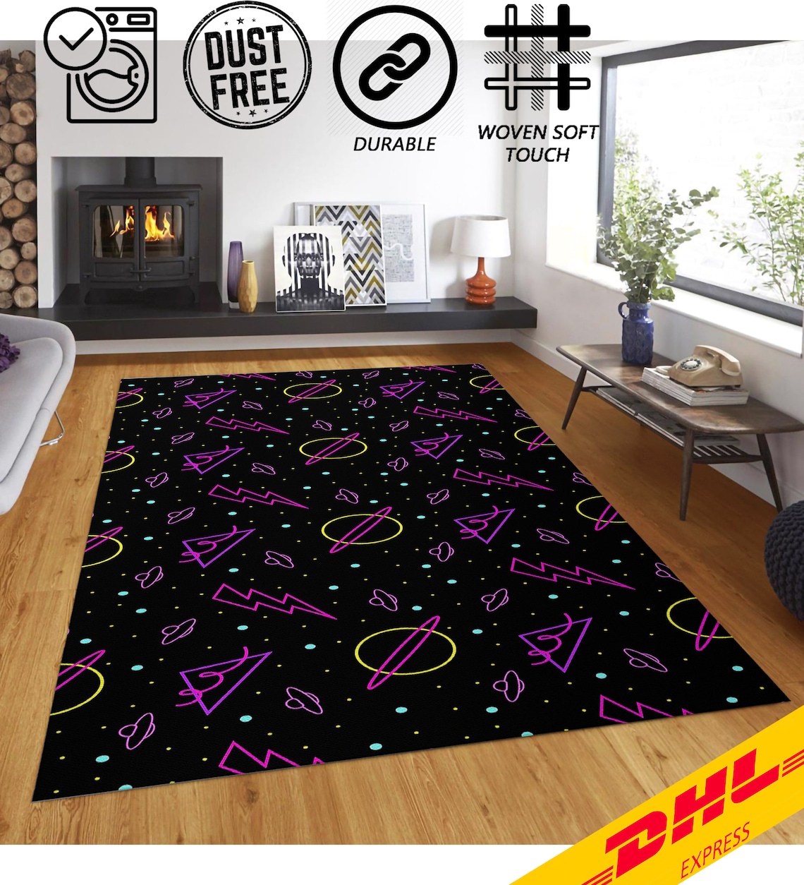 Arcade Room Decor 80s Arcade Rug Living Room Rugs Bowling Etsy UK