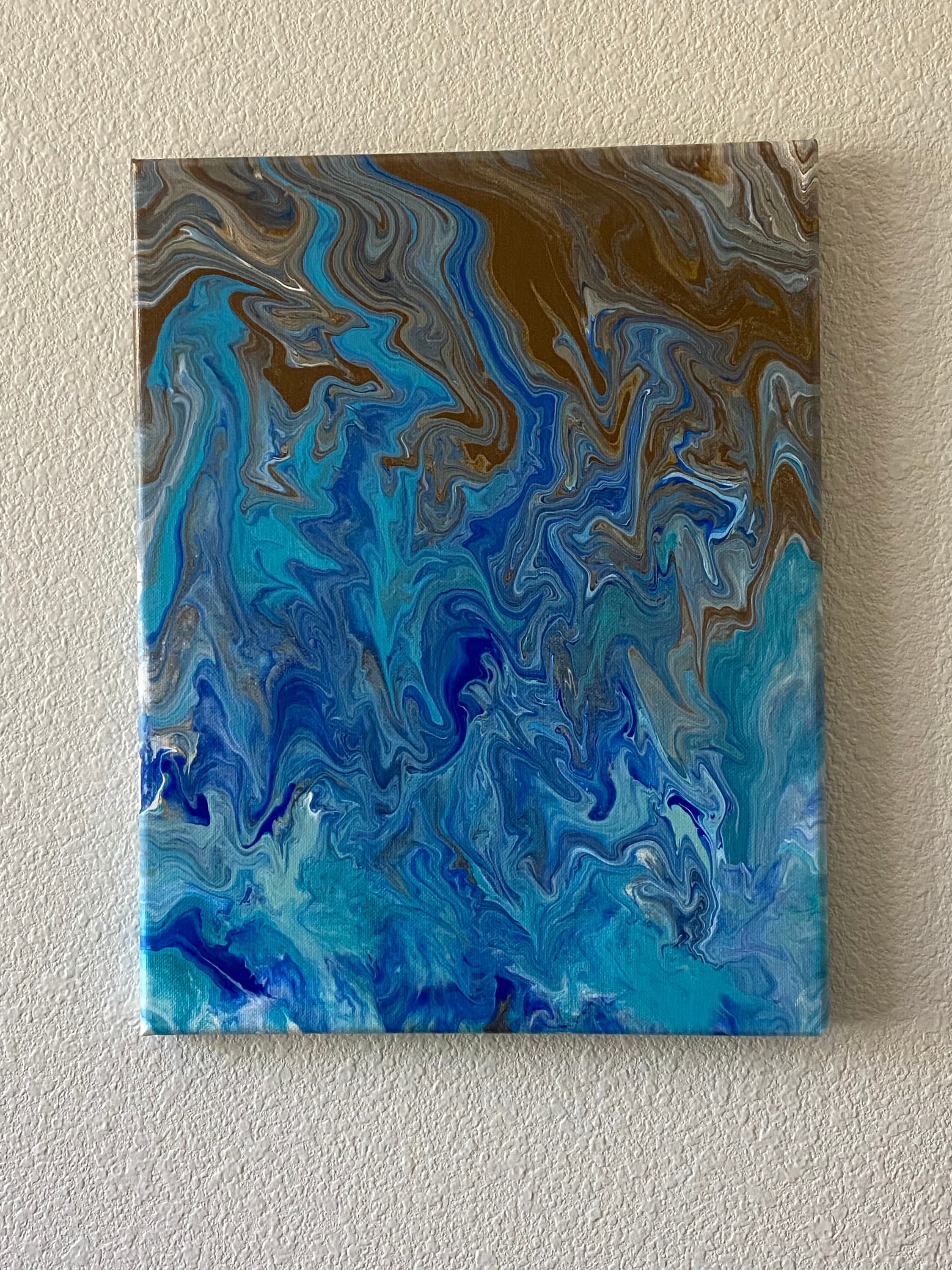 Ocean Inspired Acrylic Paint Pour Wall Art Etsy