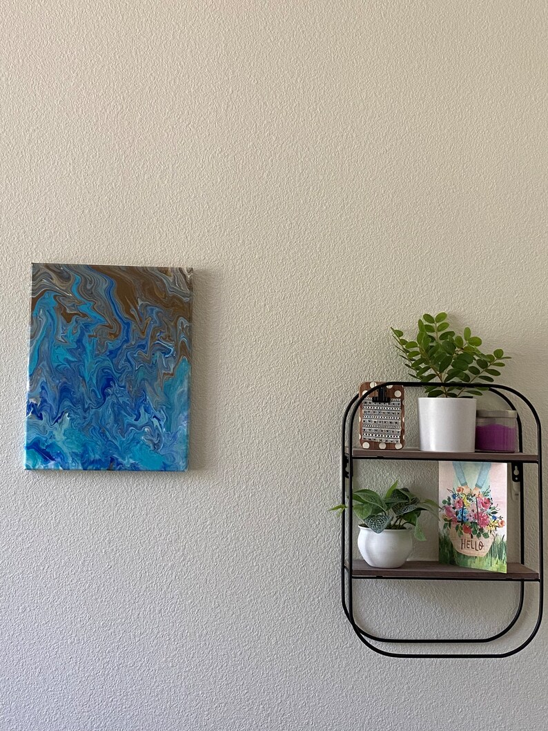 Ocean Inspired Acrylic Paint Pour Wall Art Etsy