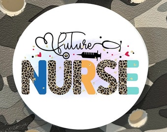 Leopard Future Nurse Bogg Bag Charm: Custom Medical Student Gift