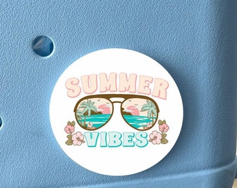 Beach Summer Vibes - Retro Tag | Bag Charm | Beach Lover Gift