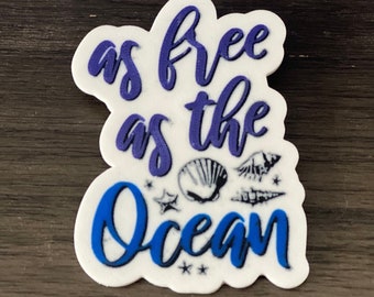 As Free as the Ocean Bogg Bag Tag, Gift for Beach Lover