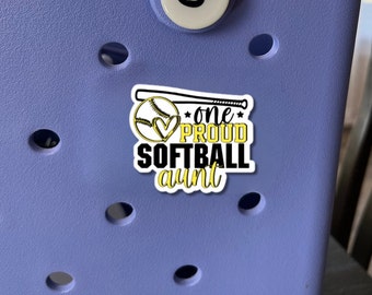 Proud Softball Aunt Bogg Bag Charm: Softball Tag
