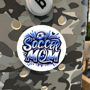 Soccer Mom Airbrush Design Custom Bag Tag | Bogg Bag Tag | Sports Tags Soccer Team Spirit | Personalized Sports Gift | Soccer Player Mom